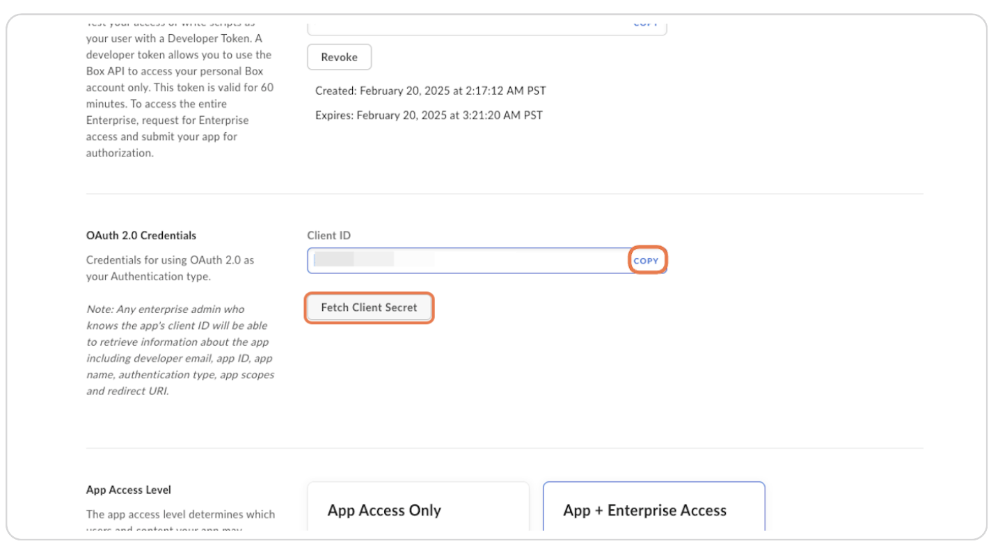 Copy Client ID and Client Secret