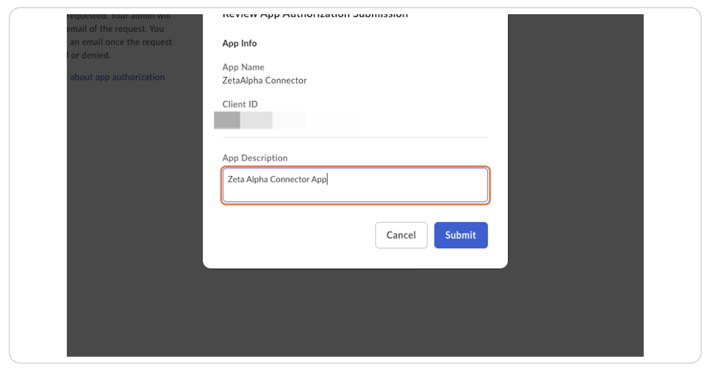 Type App Name and Submit