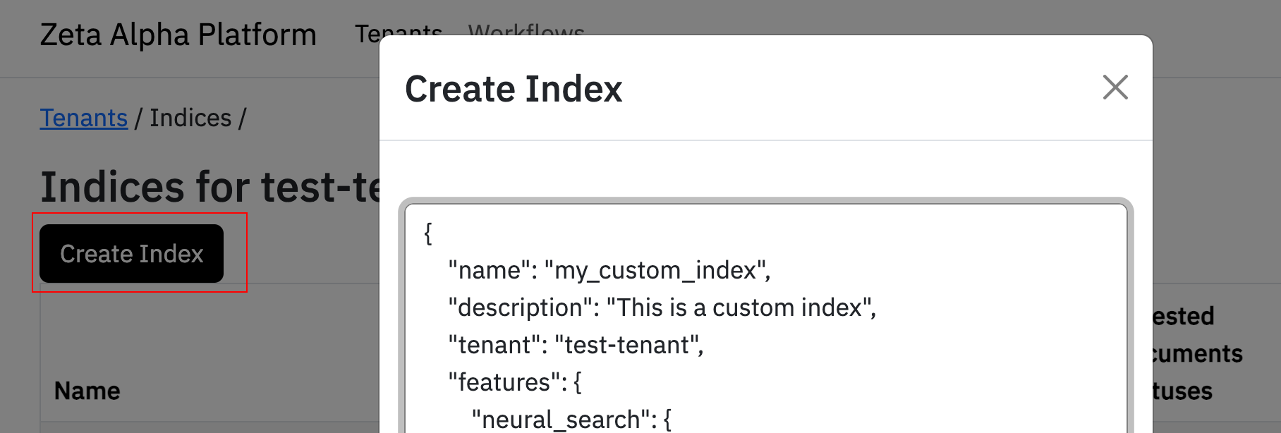 Create Index