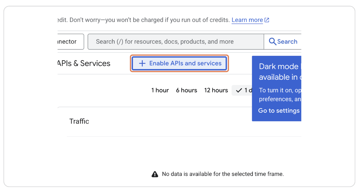 Enable APIs and Services