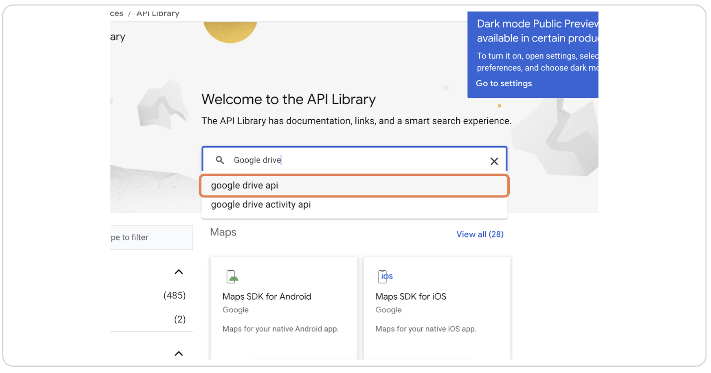 Select Google Drive API