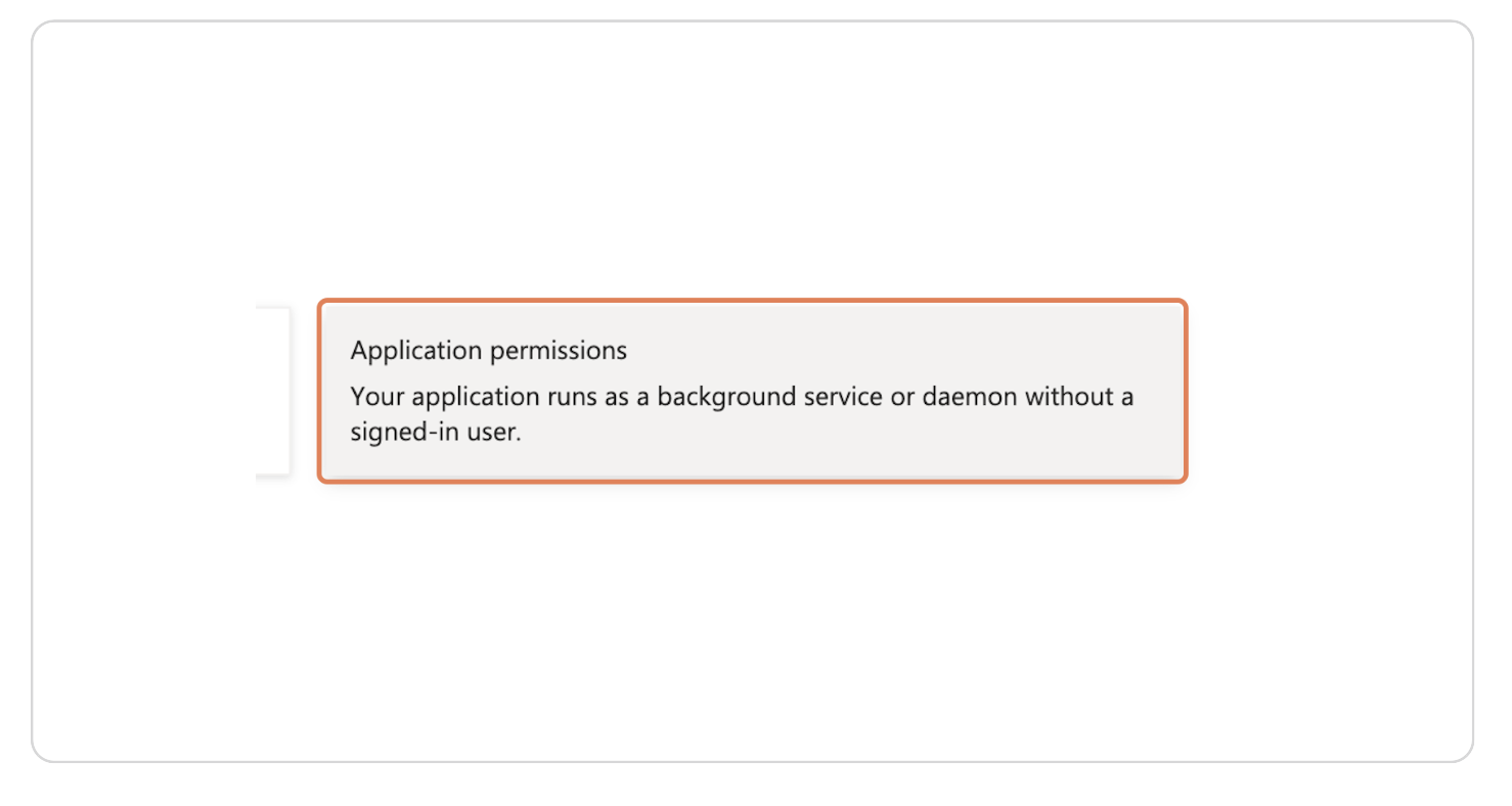 Click on Application permissions