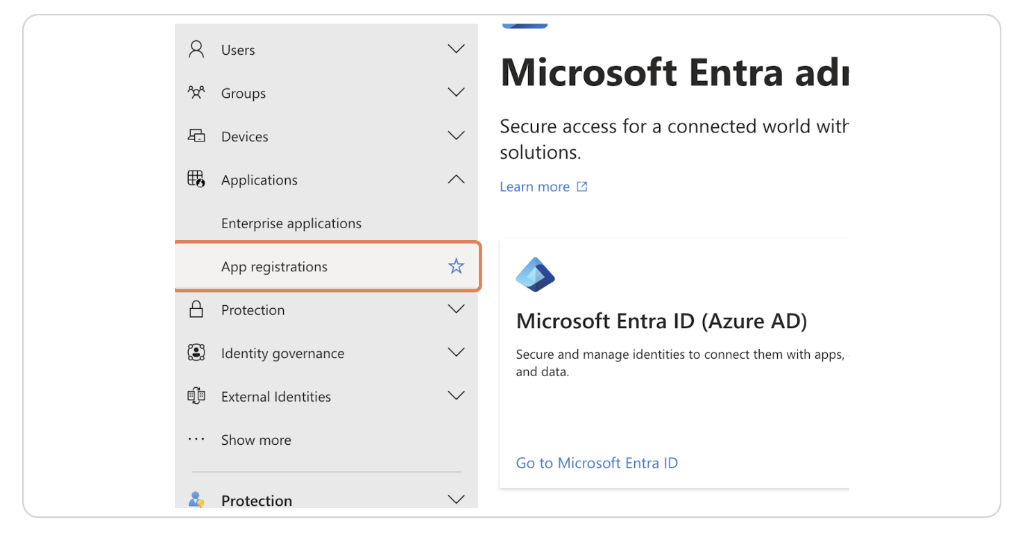 Click on App registrations