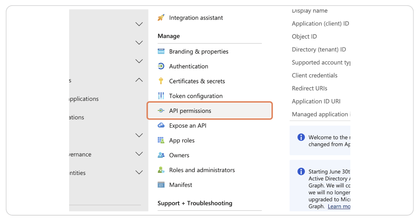 Click on API permissions