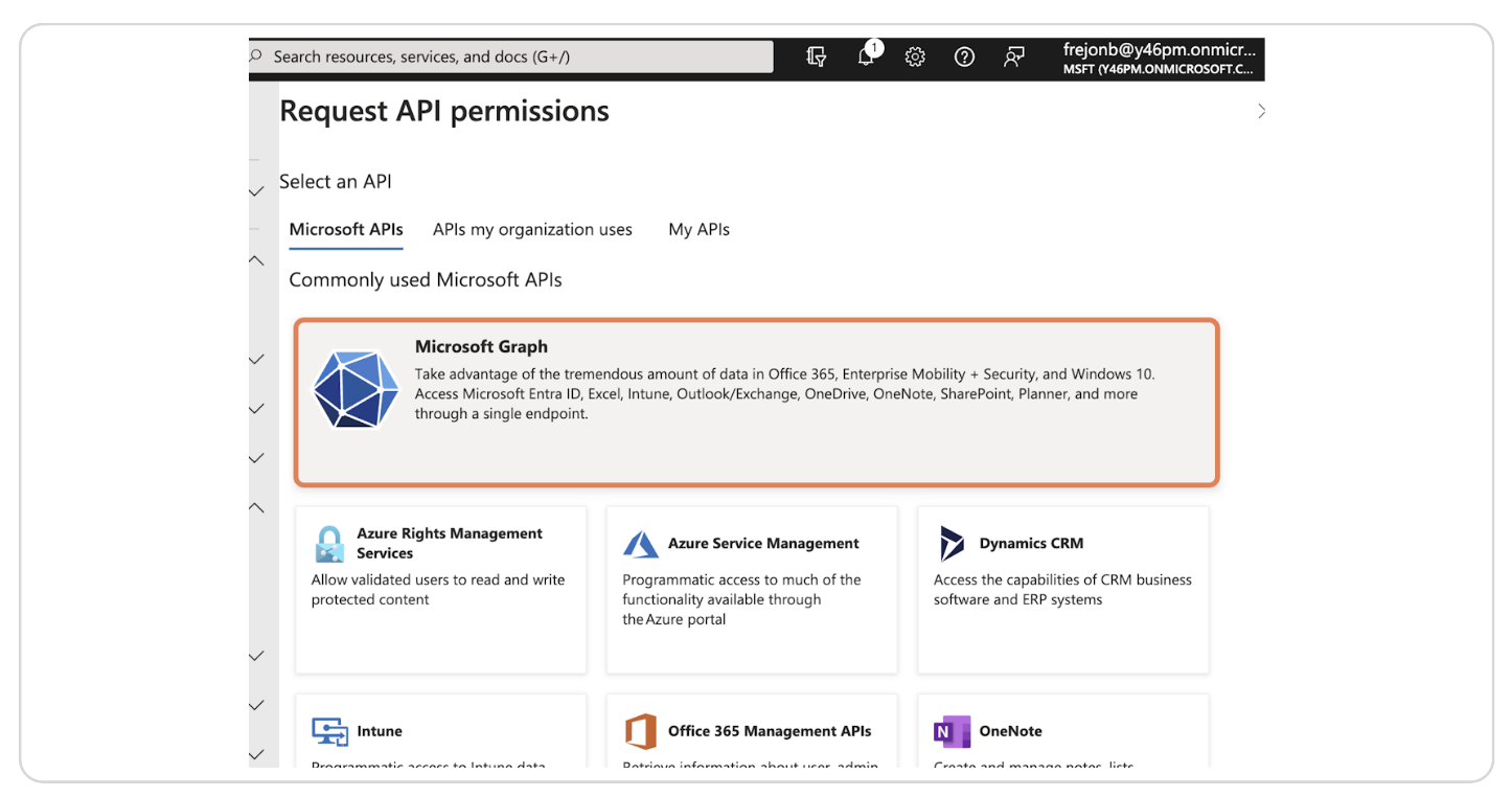 Click on Microsoft Graph