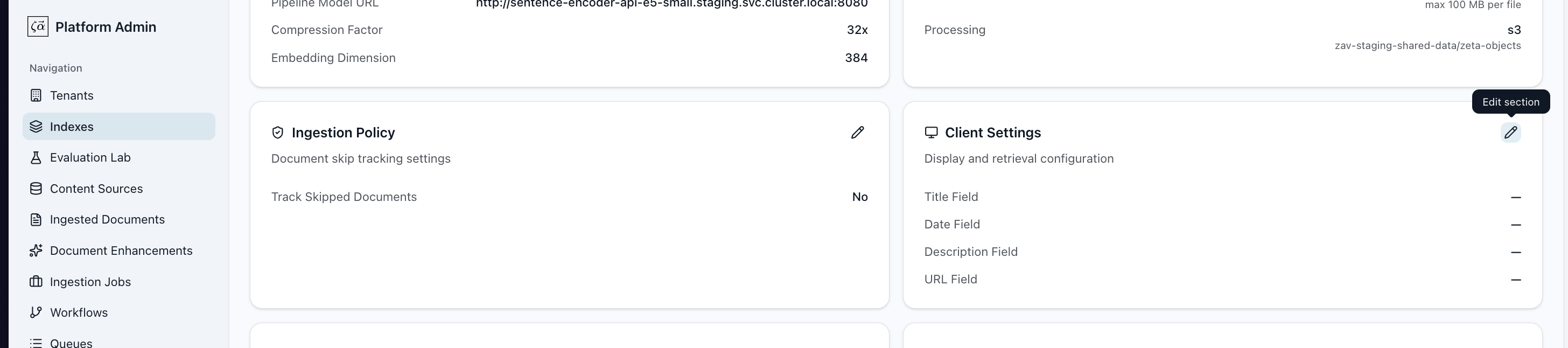 Client Settings card edit button