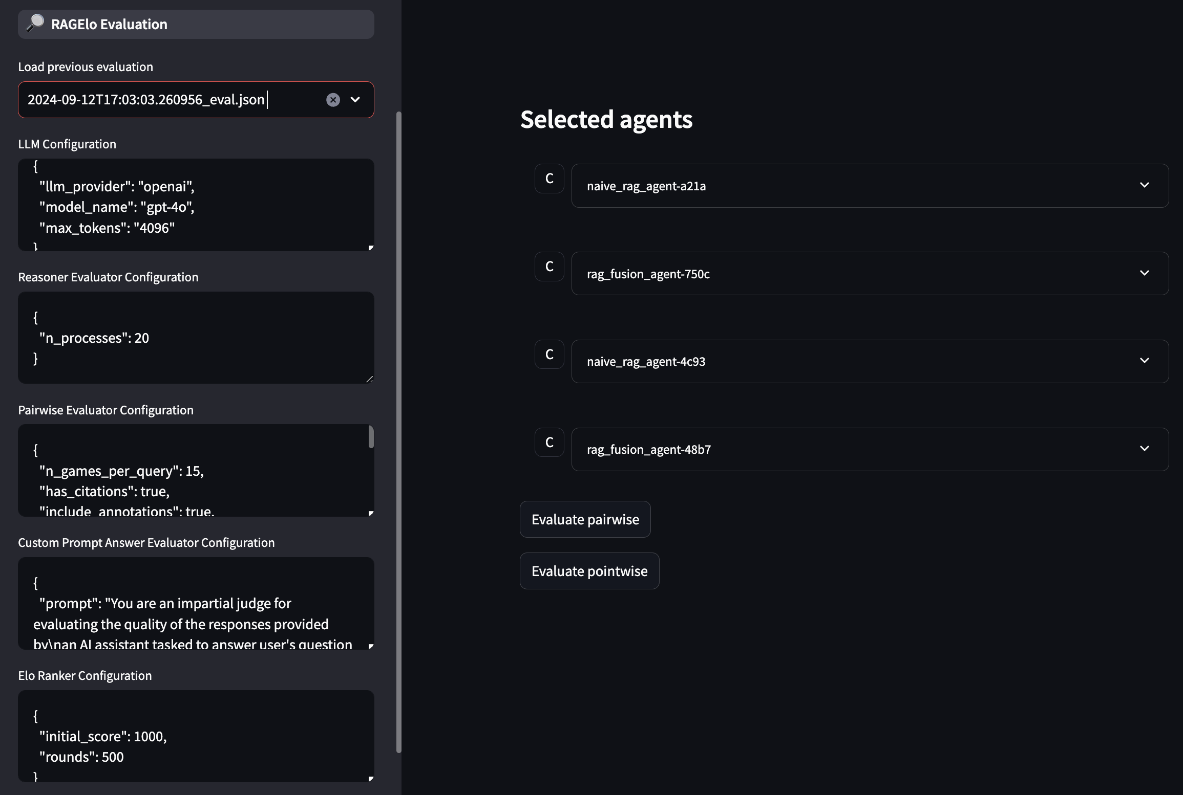 Evaluation Tab Overview